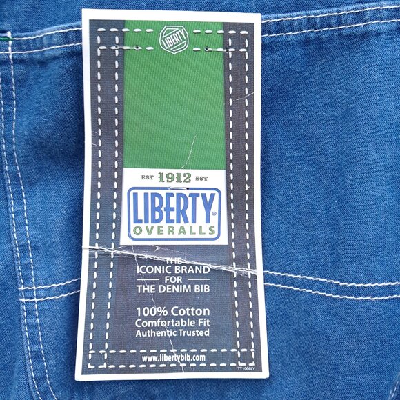 NEW NWT Liberty Bib Overalls Men 42x30, Tag 40x30 Stonewash Blue Denim Workwear - Picture 12 of 15